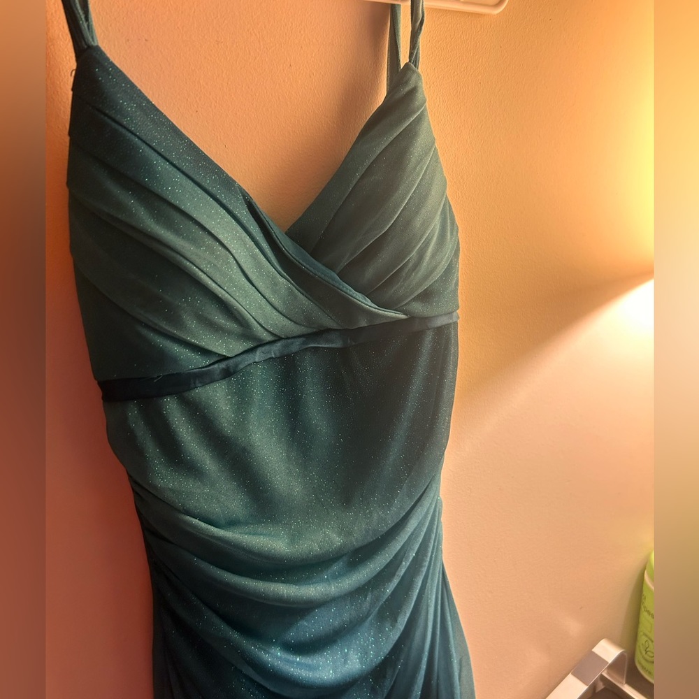 Y2K vintage 2000s prom dress turquoise gown